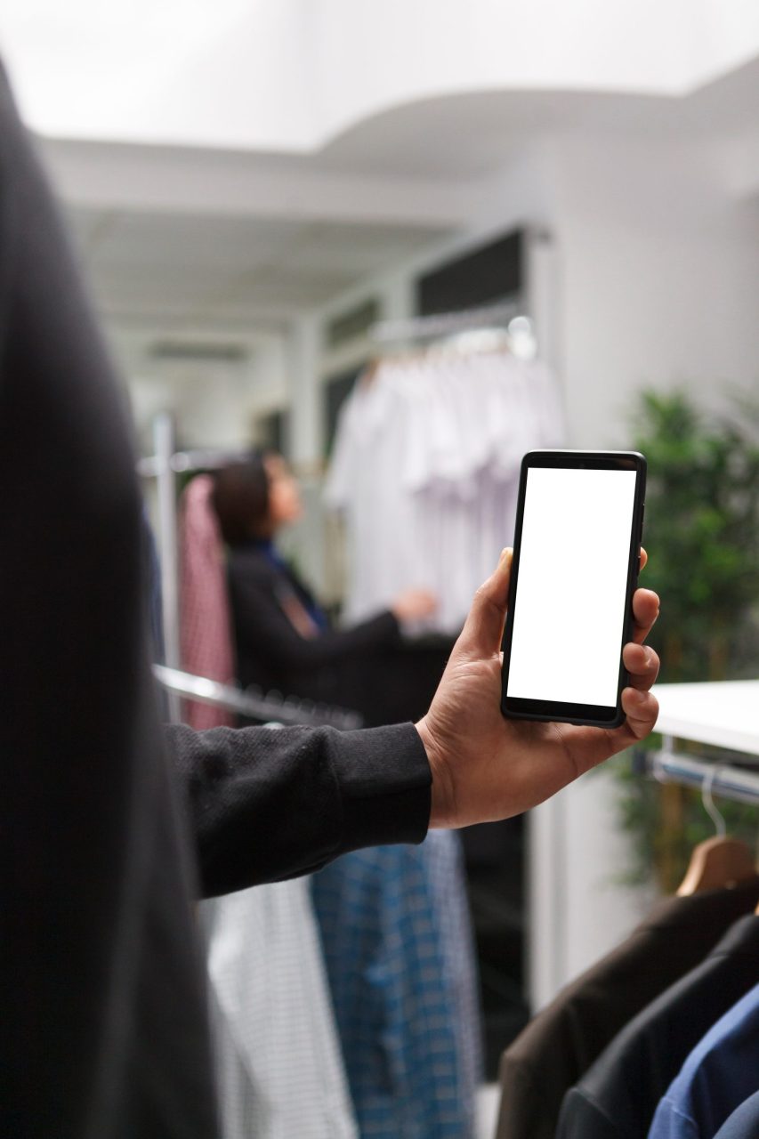 Personne vérifiant un site de vêtements sur un ordinateur portable avant de commander.